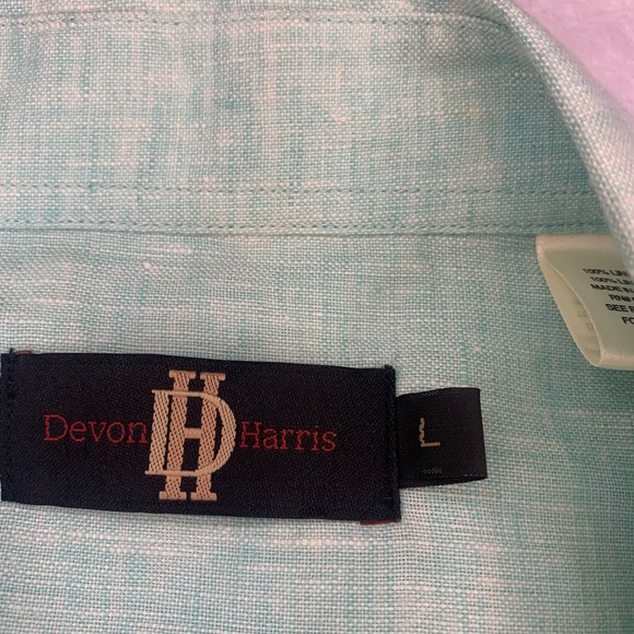 Devon Harris mens light green button down shirt Sz - Picture 3 of 5